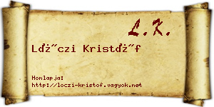 Lóczi Kristóf névjegykártya